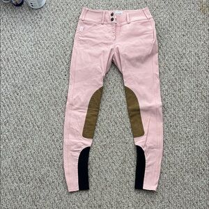 The Tailored Sportsman Women's riding pants breeches in Pink with Brown Accents